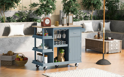 1st Choice Multipurpose Kitchen Cart Cabinet with Side Storage Shelves