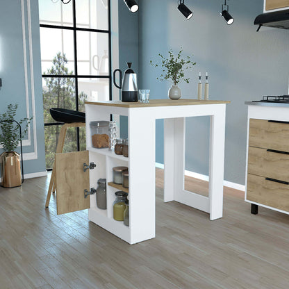 1st Choice Modern Masset Kitchen Island with Side Shelve in White