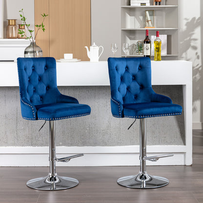 1st Choice Model Swivel Velvet Barstools Adjustable Seat Height
