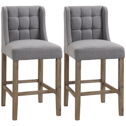 1st Choice Modern Bar Stools Tufted Pub Chairs with Back - Set of 2