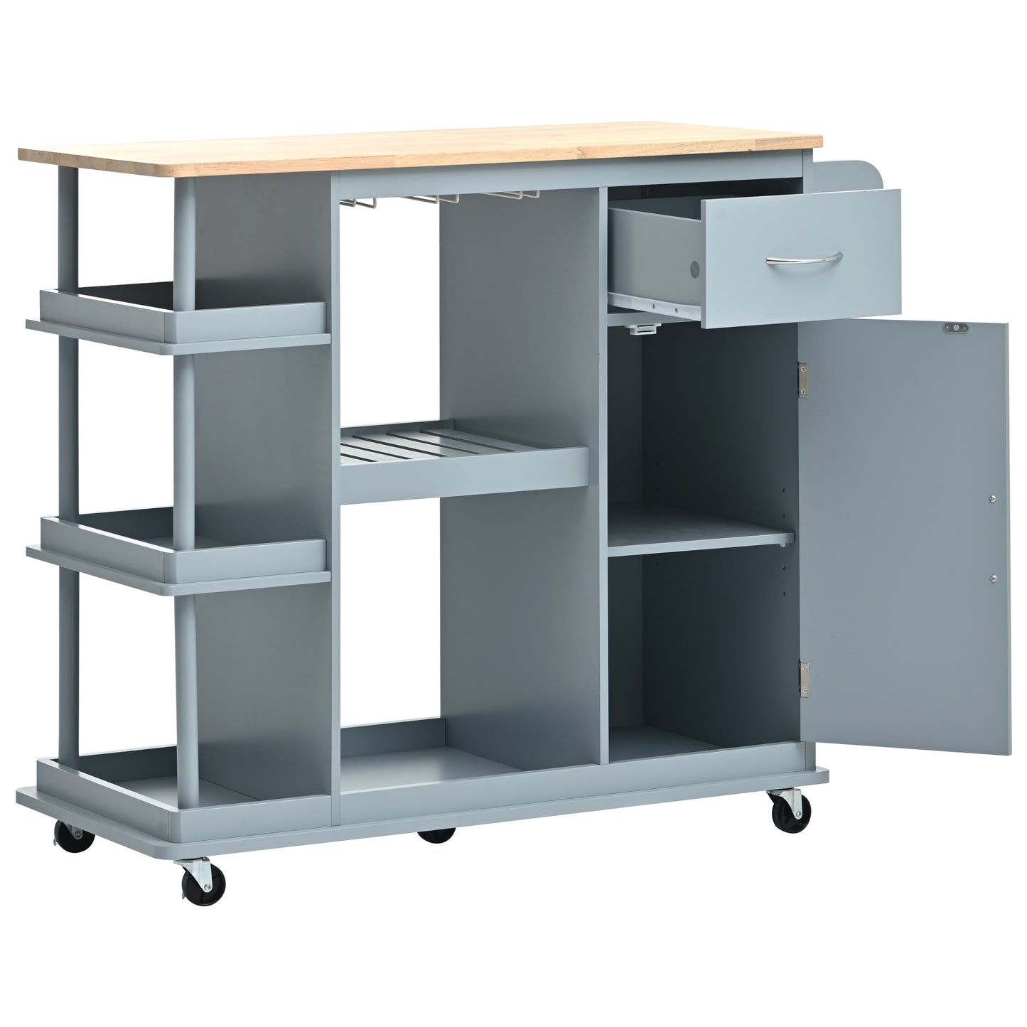 1st Choice Multipurpose Kitchen Cart Cabinet with Side Storage Shelves