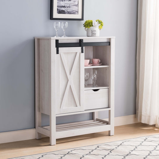 1st Choice Modern Elegant Wine Cabinet with Storage in White Oak