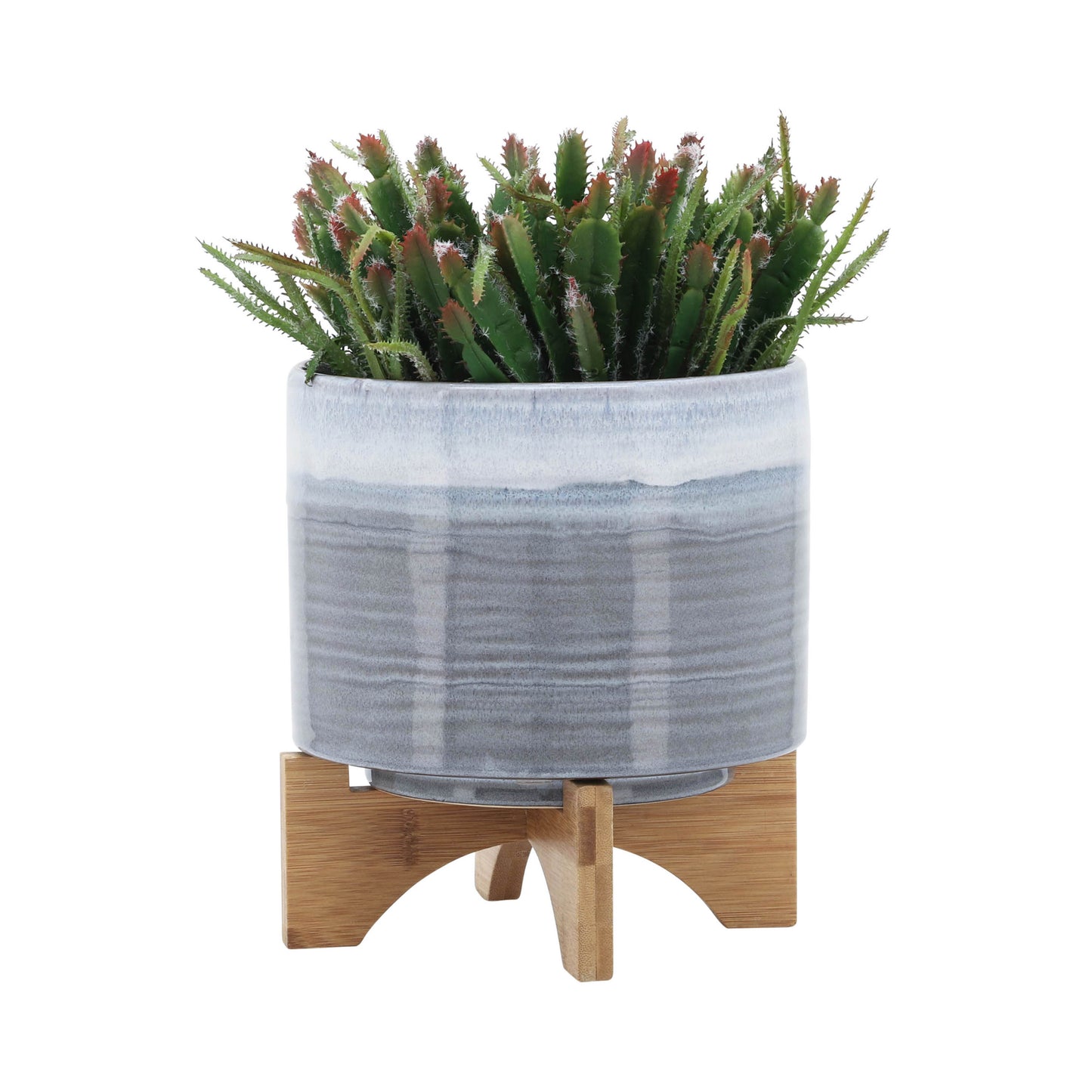 1st Choice Stylish Elegant Ceramic 8" Planter on Stand in Blue Fade