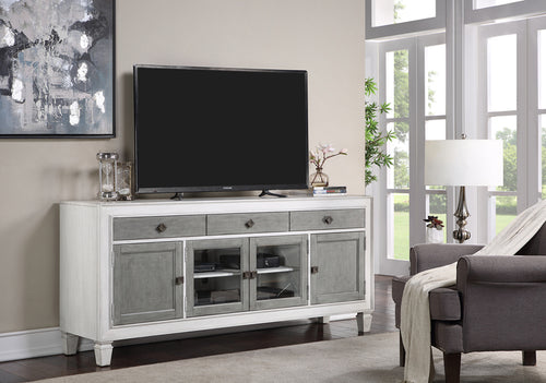 1st Choice Modern and Elegant TV Stand in Rustic Gray & White Finish