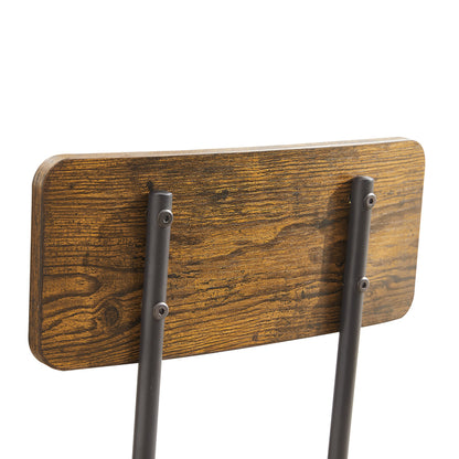 1st Choice Modern Dining Table and Chair Set With Curved Back in Rustic Brown
