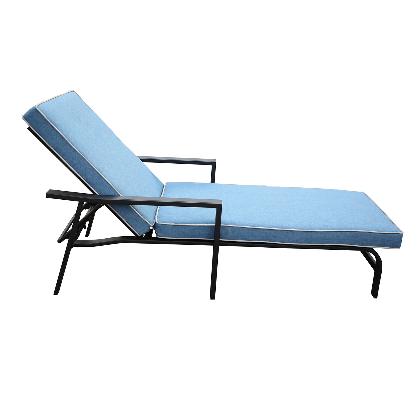 1st Choice Modern Outdoor Relaxation Blue Chaise Lounge - Set of 2