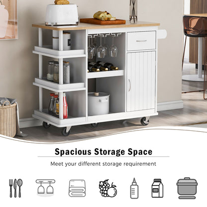 1st Choice Multipurpose Kitchen Cart Cabinet with Side Storage Shelves