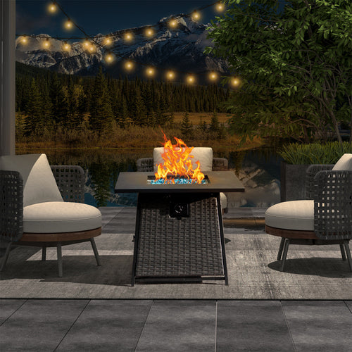 1st Choice 32" Propane Fire Pits Table with Blue Glass Ball 50,000 BTU