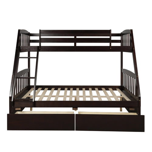 1st Choice Elevate Your Sleep with the Espresso Twin Storage Bunk Bed - Solid Pine