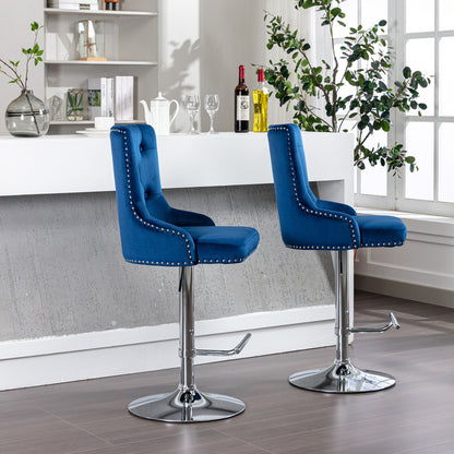 1st Choice Model Swivel Velvet Barstools Adjustable Seat Height