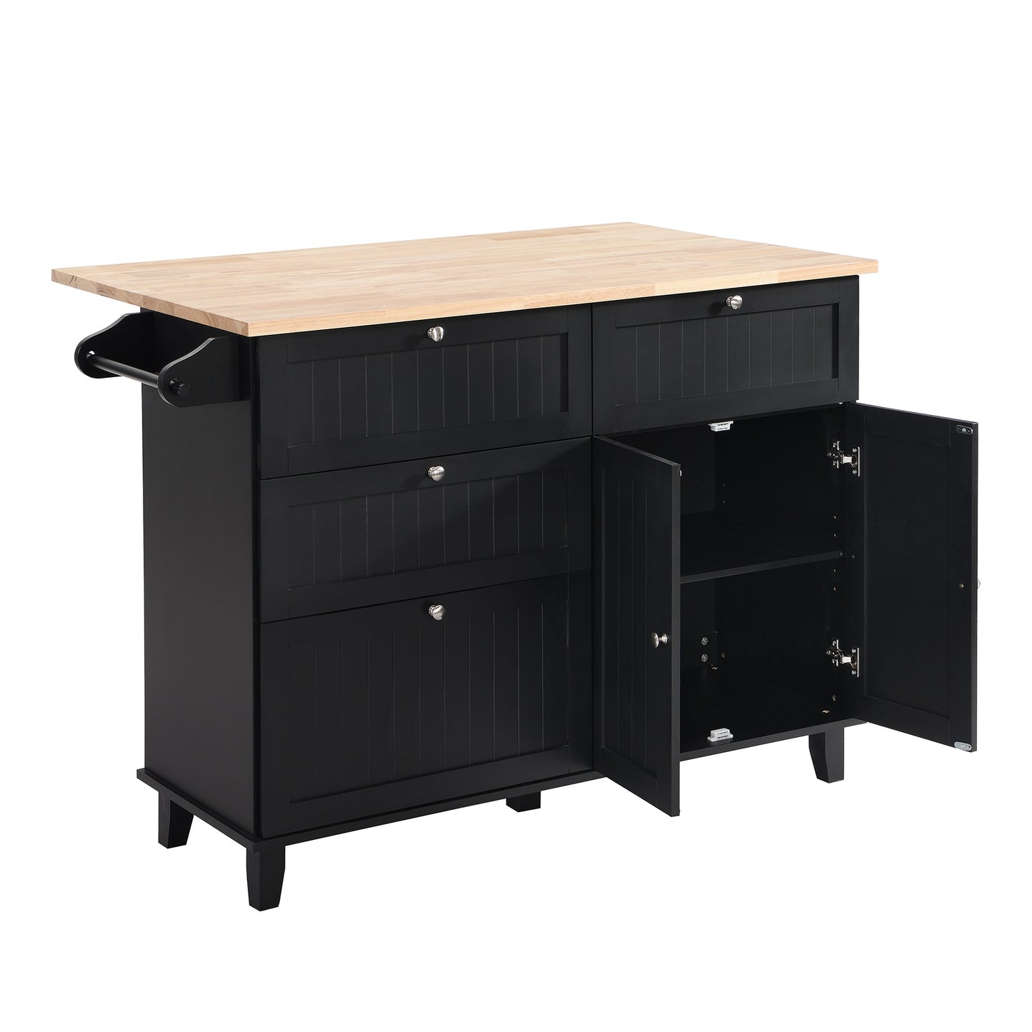 1st Choice Modern Farmhouse Kitchen Island Set with Storage Cabinet