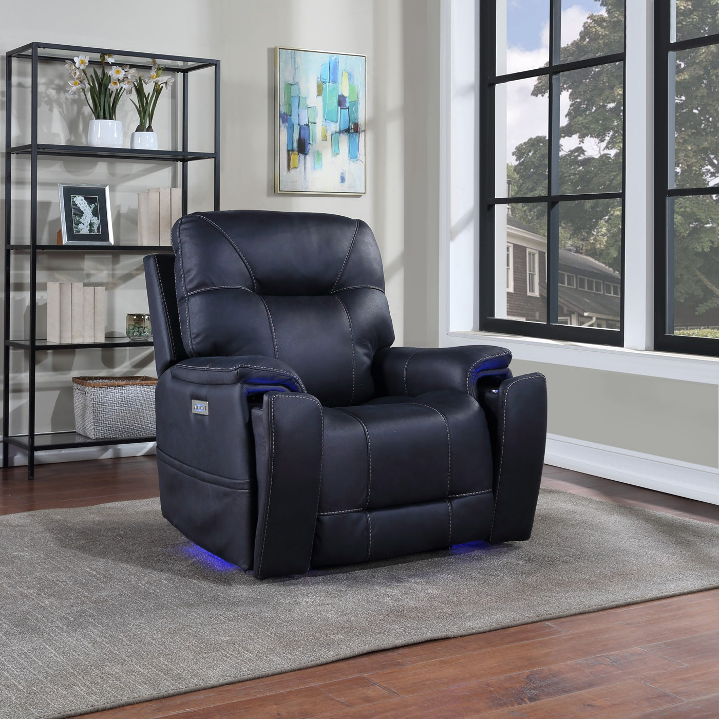 1st Choice Transitional Triple-Power Recliner with Lighted Cupholders