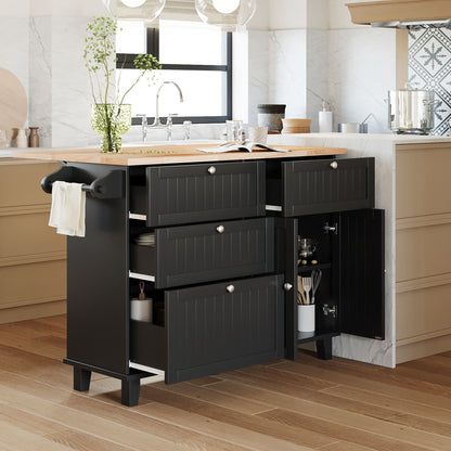 1st Choice Modern Farmhouse Kitchen Island Set with Storage Cabinet
