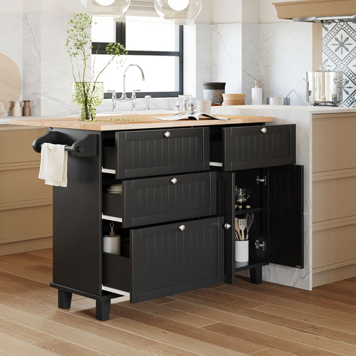 1st Choice Modern Farmhouse Kitchen Island Set with Storage Cabinet