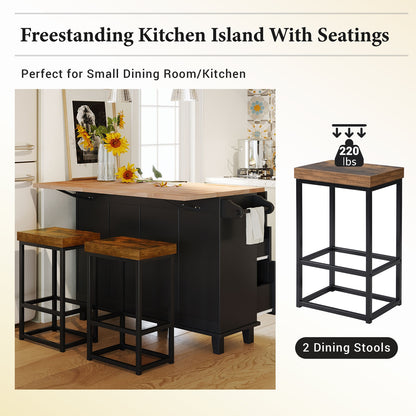 1st Choice Modern Farmhouse Kitchen Island Set with Storage Cabinet