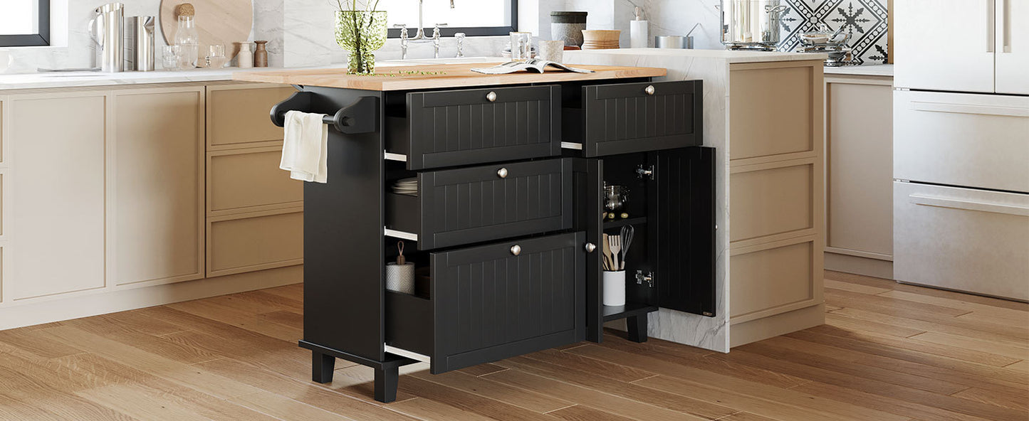 1st Choice Modern Farmhouse Kitchen Island Set with Storage Cabinet