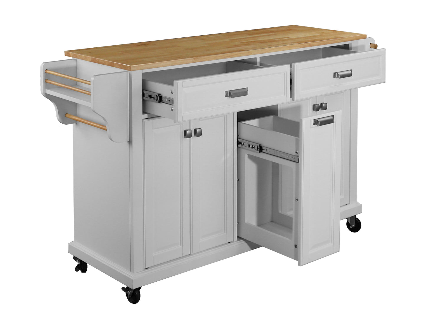 1st Choice Cambridge Natural Wood Top Kitchen Island with Storage