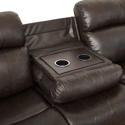 1st Choice Marille Collection Reclining Sofa | Brown Faux Leather | Quality Craftsmanship