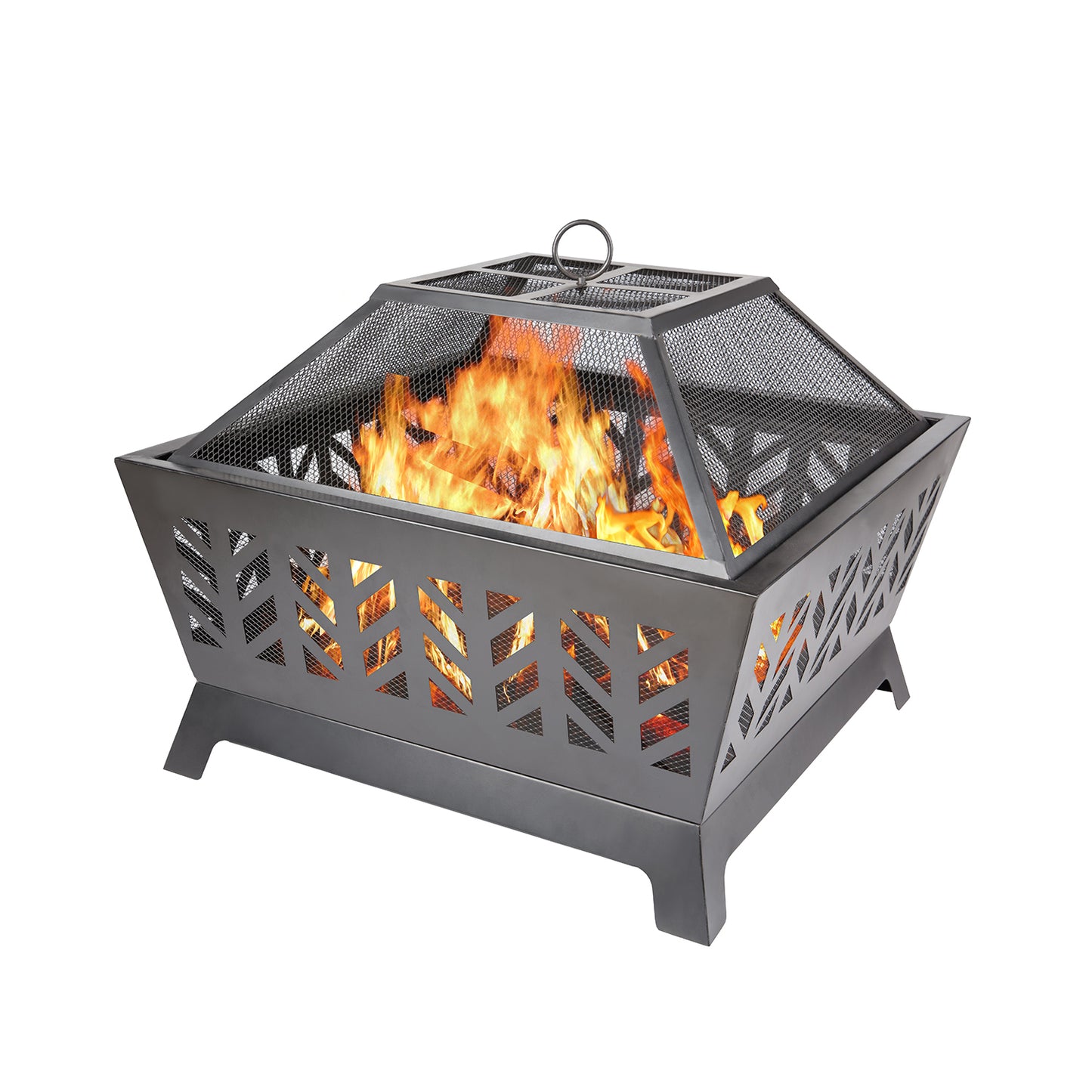 1st Choice Modern Durable Versatile Outdoor 25.98" Square Iron Fire Pit
