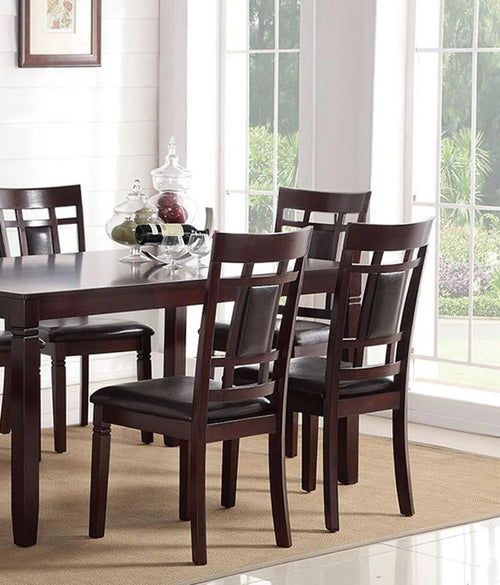 1st Choice Modern 7 Piece Dining Set with 6 Side Chairs in Espresso Finish