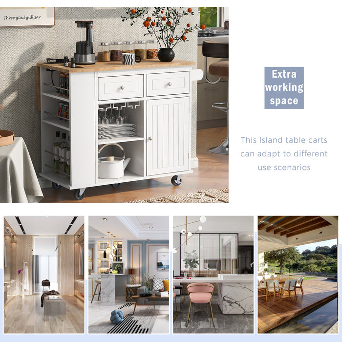 1st Choice Modern Kitchen Island Adjustable Storage with Power Outlet