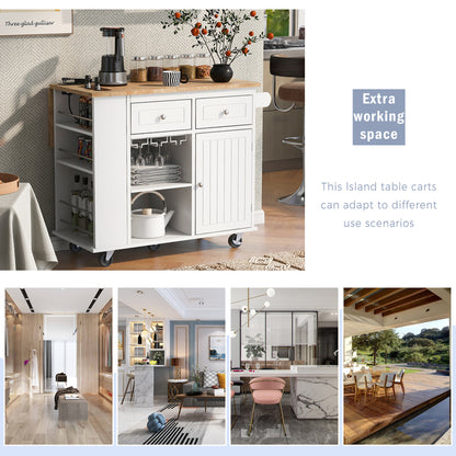 1st Choice Modern Kitchen Island Adjustable Storage with Power Outlet