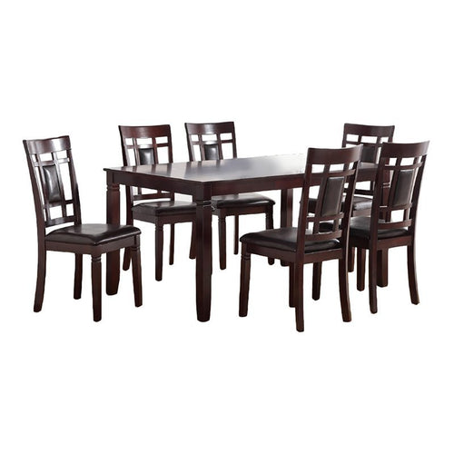 1st Choice Modern 7 Piece Dining Set with 6 Side Chairs in Espresso Finish