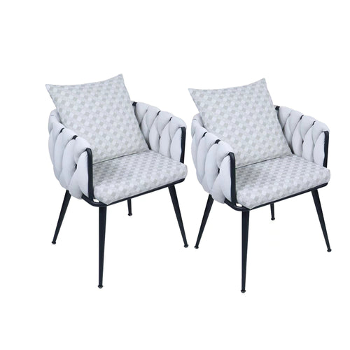 1st Choice Modern Velvet Accent Living Room Beige Dining Chairs Set of 2