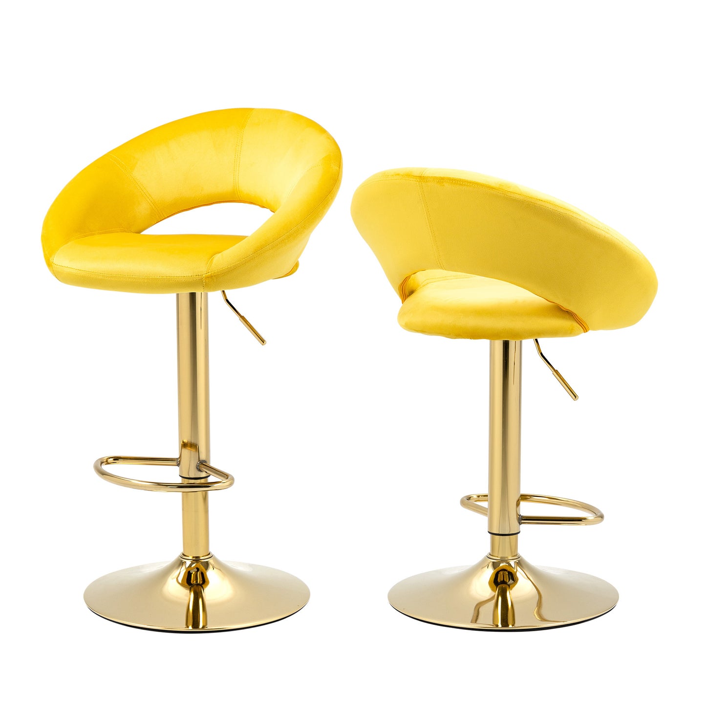 1st Choice Velvet Adjustable Dining Counter Height Bar Chairs - Set of 2