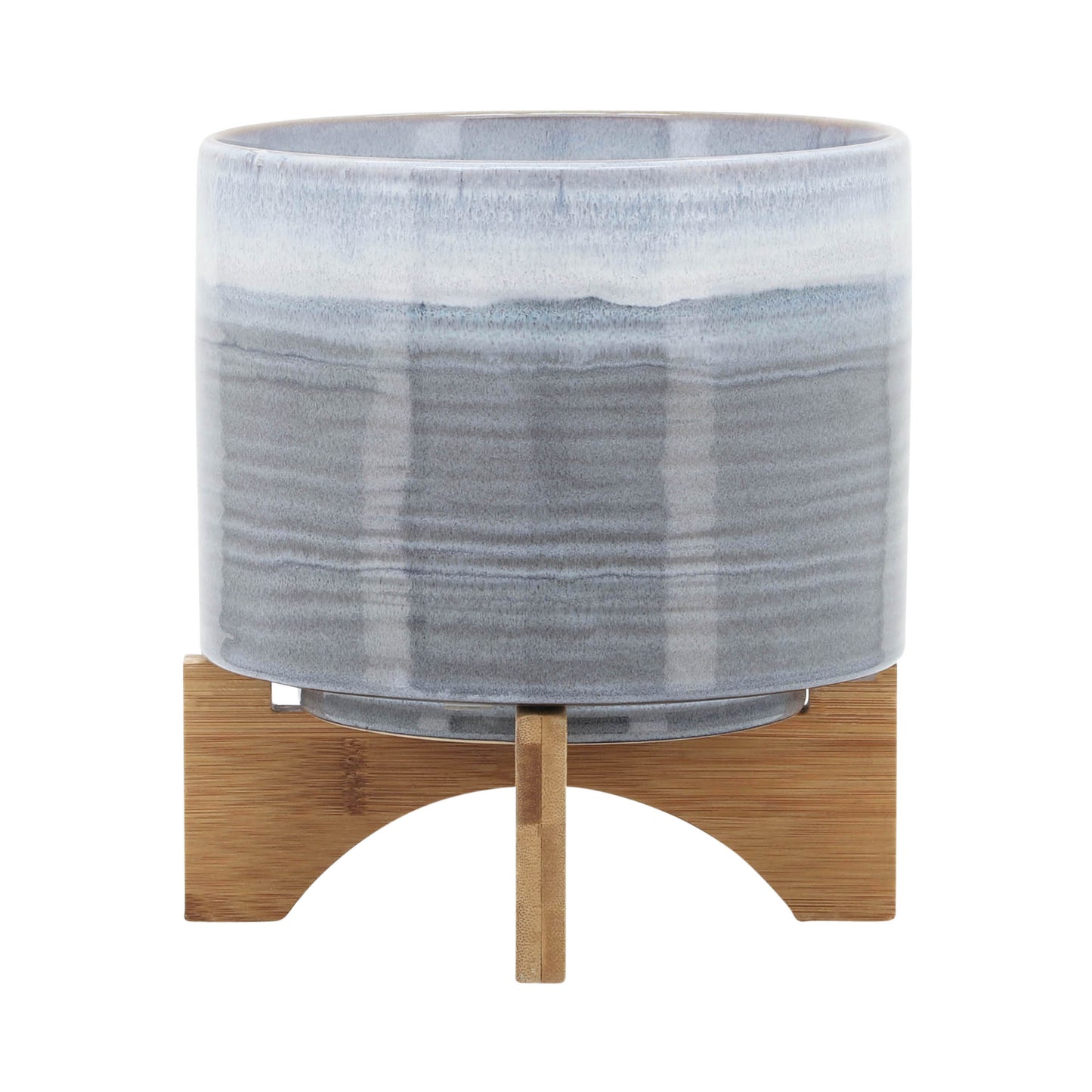 1st Choice Stylish Elegant Ceramic 8" Planter on Stand in Blue Fade