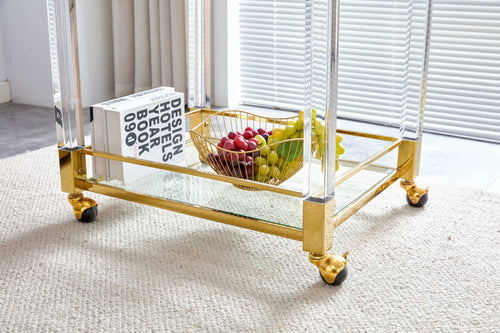 1st Choice Modern Chrome Bar Serving Cart Tempered Glass Metal Frame
