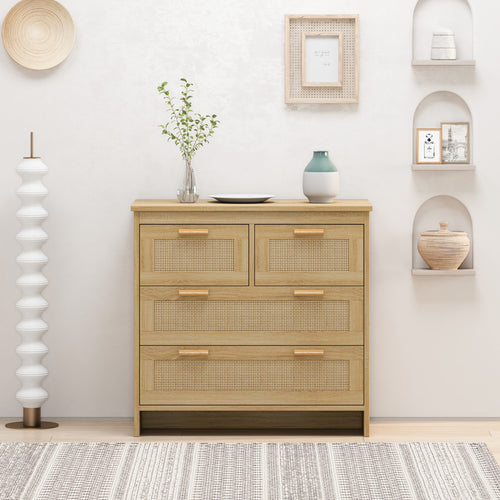 1st Choice Contemporary Rattan Living Room Cabinet in Natural