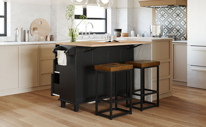 1st Choice Modern Farmhouse Kitchen Island Set with Storage Cabinet