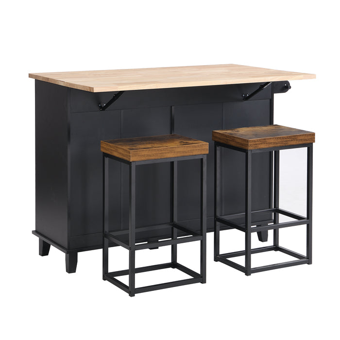 1st Choice Modern Farmhouse Kitchen Island Set with Storage Cabinet