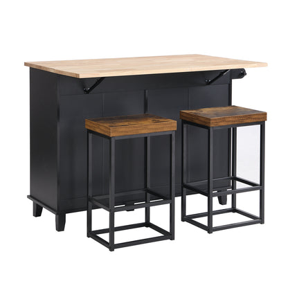 1st Choice Modern Farmhouse Kitchen Island Set with Storage Cabinet
