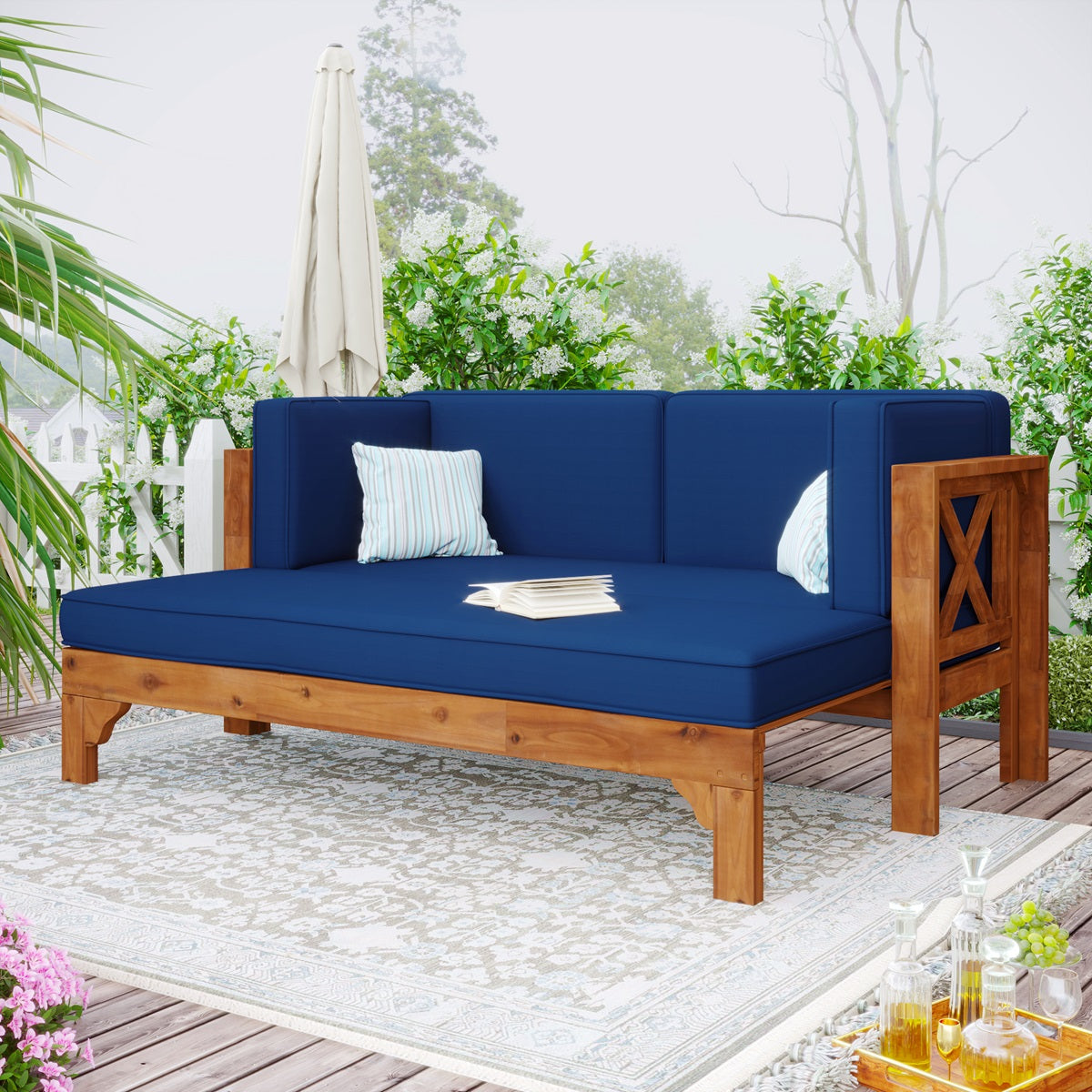 1st Choice Premium  Extendable Acacia  Wood Patio Sofa Set