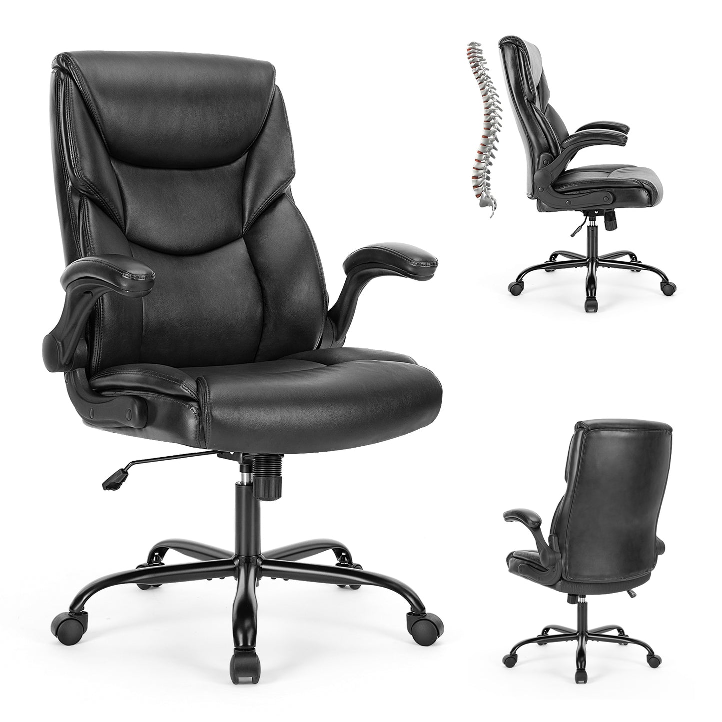 1st Choice Ergonomic High-Back PU Leather Chair for Supreme Comfort