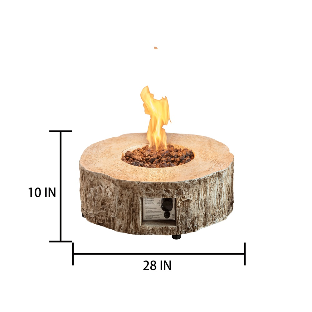 1st Choice 28 Ore Powder 30,000 BTU Exterior Faux Stone Propane Fire Pit