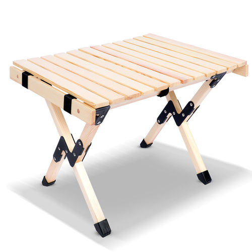 1st Choice Folding Wooden Picnic Camping Roll Up Table with Carry Bag