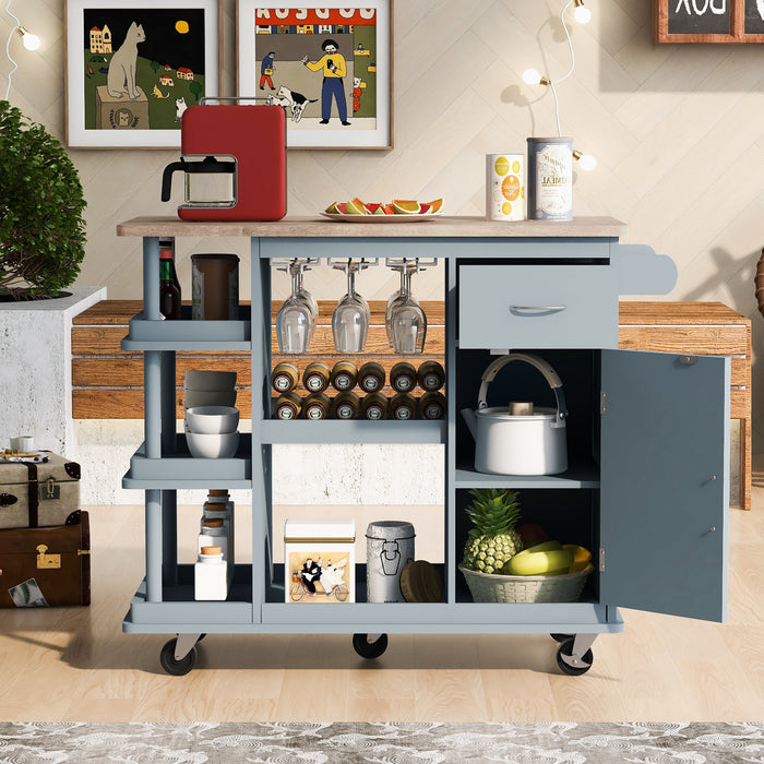 1st Choice Multipurpose Kitchen Cart Cabinet with Side Storage Shelves