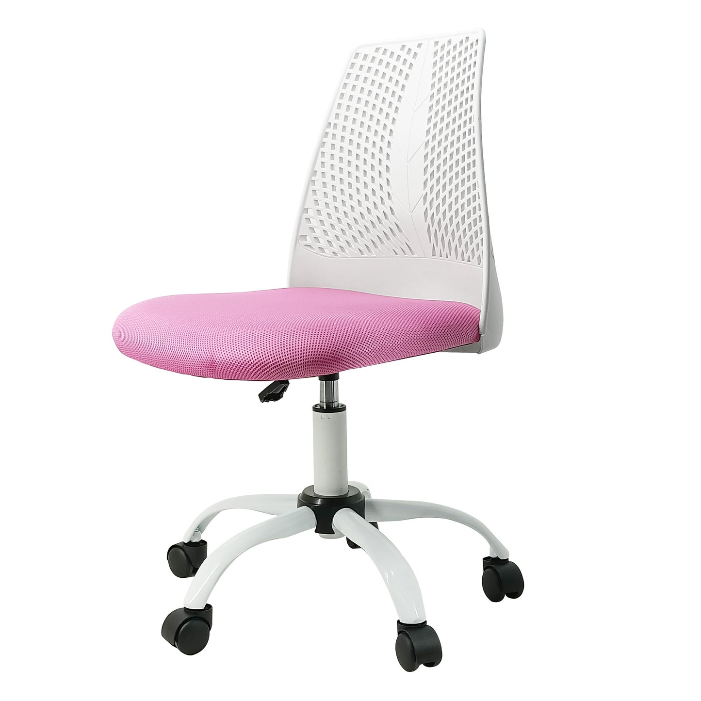1st Choice Chic White & Pink Office Chair - Ergonomic & Stylish for Your Workspace