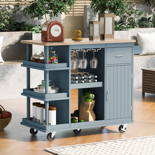 1st Choice Multipurpose Kitchen Cart Cabinet with Side Storage Shelves