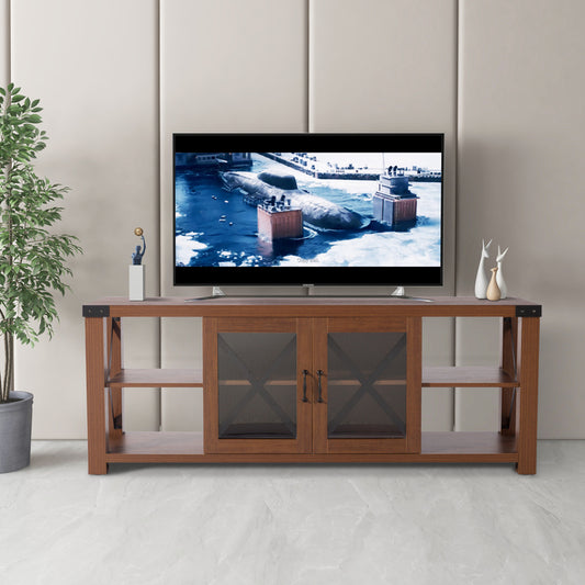 1st Choice Modern and Durable Rectangular TV Stand Cabinet in Brown