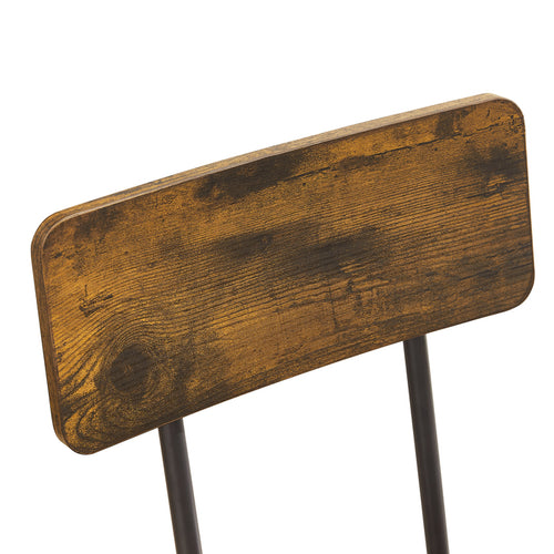 1st Choice Modern Dining Table and Chair Set With Curved Back in Rustic Brown