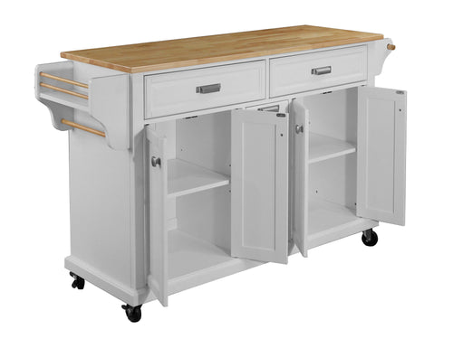 1st Choice Cambridge Natural Wood Top Kitchen Island with Storage