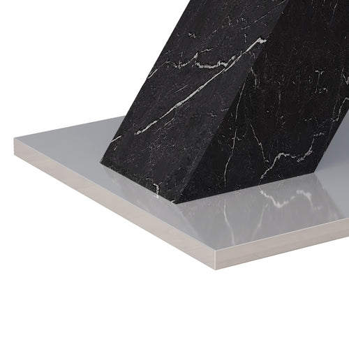 1st Choice Modern Square Stretchable Dining Table in White Marble