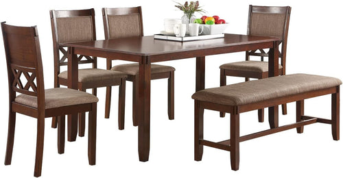 1st Choice Unique Modern 6-Piece Dining Table with 4 Side Chairs Set