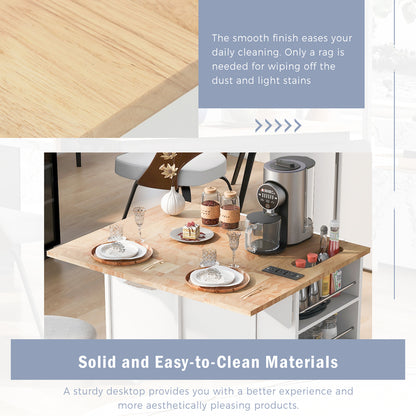 1st Choice Modern Kitchen Island Adjustable Storage with Power Outlet
