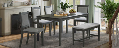 1st Choice Rustic Solid Wood Dining Table Set - Grey Farmhouse Furniture