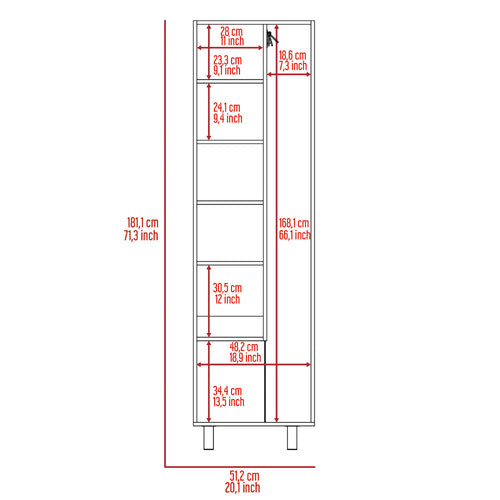 1st Choice 2Pc Kitchen Set Island and Pantry Cabinet in White & Onyx